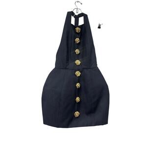 NEW REVOLVE Atoir Black Gold Rose Tiffany Mini Dress Size 10 Photoshoot Party